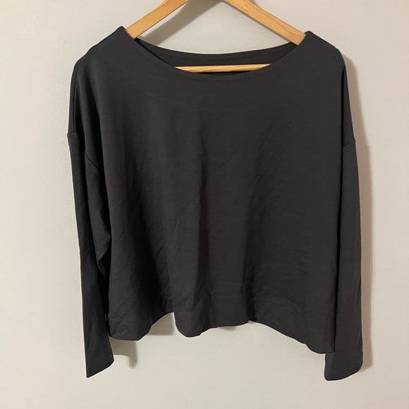 bryn Walker Tops - Bryn Walker Long Sleeve Boxy Button Back Slate Gray Top Modal Blend Small